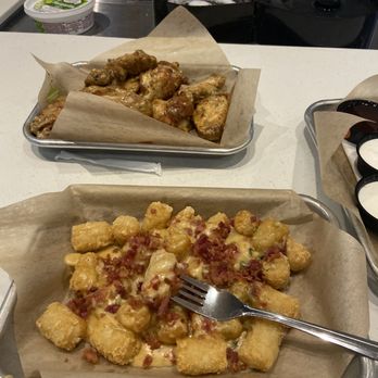 Buffalo Wild Wings - Tater Tots loaded and parmesan traditional wings - Chicken Wings Near Me - McAllen, Texas