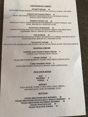 Menu photo 2 Tighe Brothers Distillery Denver, CO Menu photo 2 Tighe Brothers Distillery Denver, CO