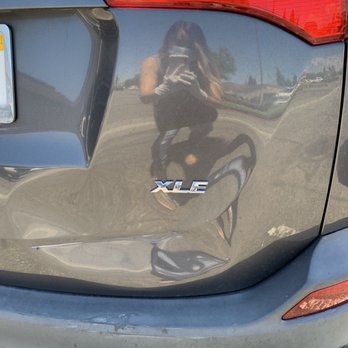 Hai Tech Collision - BEFORE - huge dent caused by someone backing up into my car - Body Shops Near Me - Westminster, California