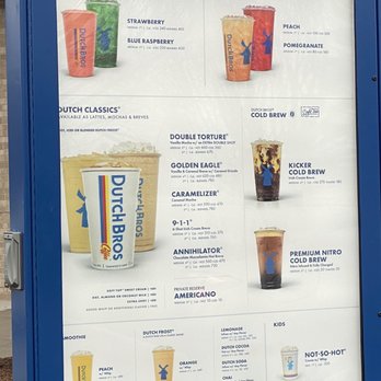 Dutch Bros Coffee - Drive thru menu - Juice Bars & Smoothies Near Me - Smyrna, Tennessee