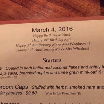 Kilauea Lodge - The top of the menu for our anniversary! Just awesome - Hotels Near Me - Volcano, Hawaii Kilauea Lodge - The top of the menu for our anniversary! Just awesome - Hotels Near Me - Volcano, Hawaii