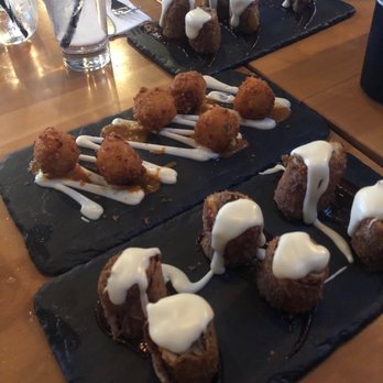 EGP Gastropub - Simply delicious 2 orders of Philly Cheesesteak Egg Rolls and a Southern Fried Mac N Cheese Spheres - Gastropubs Near Me - Oceanside, New York
