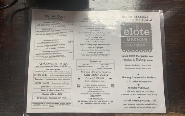 Menu photo 1 Elote Mexican Kitchen Keller, TX Menu photo 1 Elote Mexican Kitchen Keller, TX