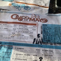 a menu for a mexican restaurant