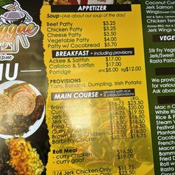 IRie Reggae Grill - Menu