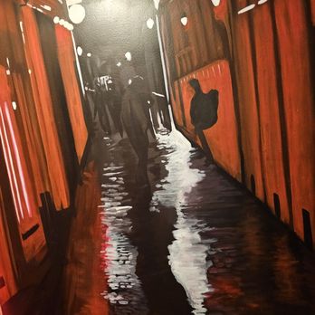 Cafe D'Anvers - Red Light District style bathroom. Oh OK - Wine Bars Near Me - New York, New York