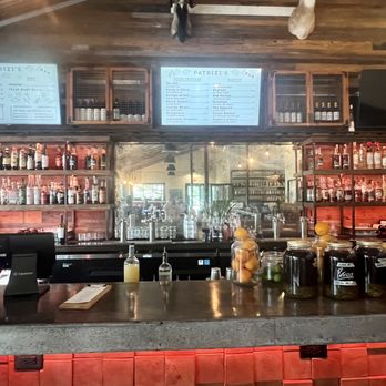 Patrizi's - bigger view of the full bar with their (current, at the time) drink menus - Italian Near Me - Austin, Texas Patrizi's - bigger view of the full bar with their (current, at the time) drink menus - Italian Near Me - Austin, Texas