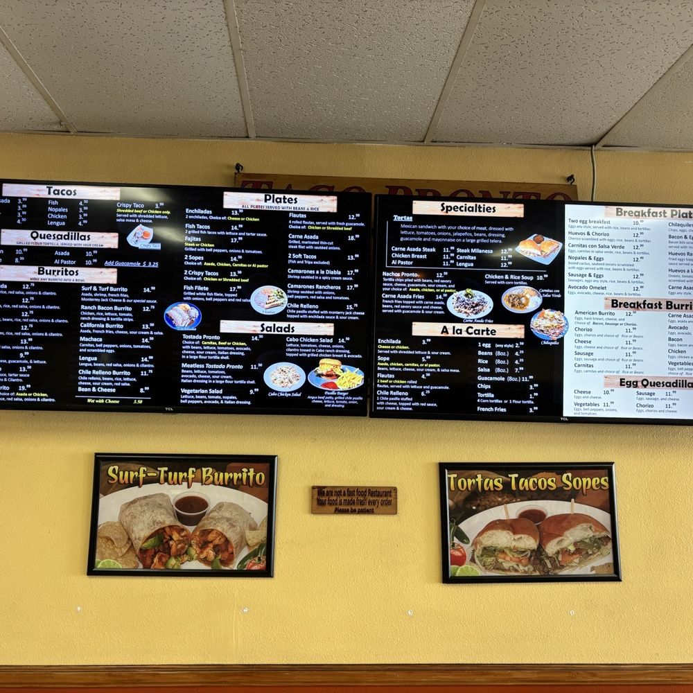 Taco Pronto - Menu - Mexican Near Me - Santa Ana, California