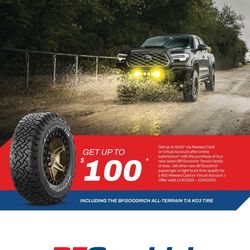 McCoy Tire - McHenry - Get up to $100 back on purchase of 4 BFGoodrich Tires!