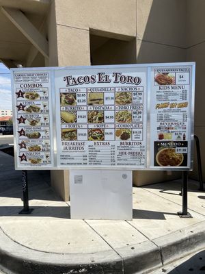 Menu photo 2 Tacos El Toro Bakersfield, CA