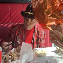 KFC - My mom at KFC on her 93rd birthday
