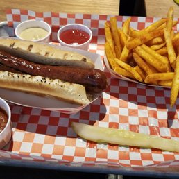 Cowboy Brat and Seasoned Fries with Curry Sauce Cowboy Brat and Seasoned Fries with Curry Sauce