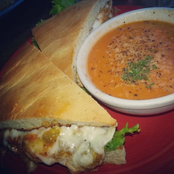 Broadway Heights - Moroccan chicken sandwich and tomato soup - New American Near Me - Chico, California Broadway Heights - Moroccan chicken sandwich and tomato soup - New American Near Me - Chico, California