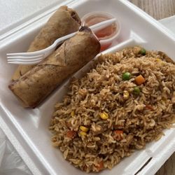 My Lee's Egg Roll House - Combo meal with fried rice. Lots of fried rice!