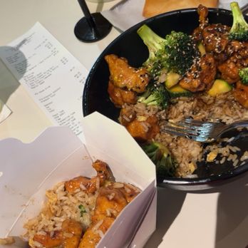 Tin Drum Asian Kitchen - Sesame Chicken with Egg fried Rice - Chinese Near Me - Braselton, Georgia