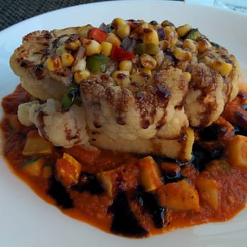FLOE Restaurant - Grilled cauliflower steak with corn relish and polenta - Lounges Near Me - Irvine, California FLOE Restaurant - Grilled cauliflower steak with corn relish and polenta - Lounges Near Me - Irvine, California
