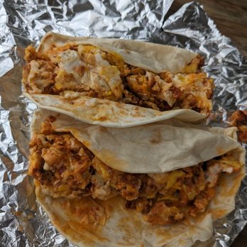 Tres Marias Tacos - Chorizo and egg on flour tortillas - Food Trucks Near Me Tres Marias Tacos - Chorizo and egg on flour tortillas - Food Trucks Near Me