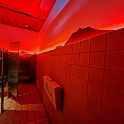 Homolovi State Park - Trippy restroom lighting