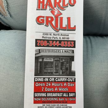 Harlo Grill - Front of Takeaway menu - Diners Near Me - Melrose Park, Illinois Harlo Grill - Front of Takeaway menu - Diners Near Me - Melrose Park, Illinois