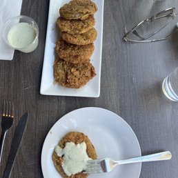 Fried green tomatoes with Homemade Ranch!