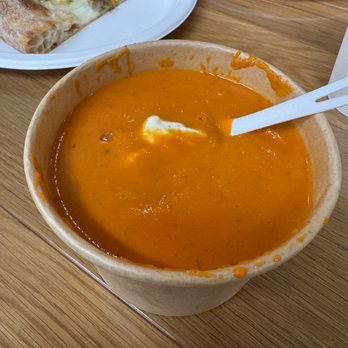 Pane Bianco DTLA - Tomato soup with ricotta cream on top - Pizza Near Me - Los Angeles, California