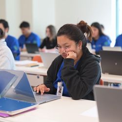 Unitek College - Bakersfield Campus - Vocational Nursing students paying attention in class at Unitek College Bakersfield campus.