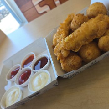 Long John Silver's - 2 Chicken Combo plus 6 Hush Puppies and 1 pc fish.. - Seafood Near Me - Bakersfield, California Long John Silver's - 2 Chicken Combo plus 6 Hush Puppies and 1 pc fish.. - Seafood Near Me - Bakersfield, California