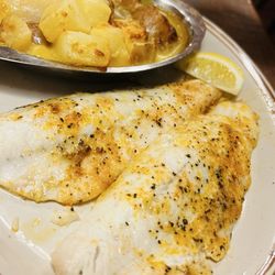 The Old Log Cabin Restaurant - Broiled Walleye w/au gratin potatoes