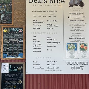 Bears Brew - Menu - Coffee & Tea Near Me - Gardiner, Montana