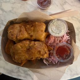 Fish (dogfish) and chips Fish (dogfish) and chips