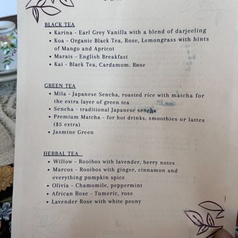 Sugarbird Cafe - Tea menu - Bakeries Near Me - Glendale, California Sugarbird Cafe - Tea menu - Bakeries Near Me - Glendale, California