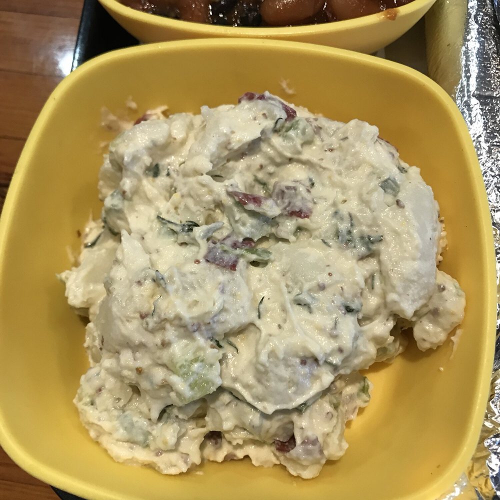 Bad Brads BBQ - Potato salad - I always squirt bbq all over. Makes it perfect - Barbeque Near Me - New Baltimore, Michigan Bad Brads BBQ - Potato salad - I always squirt bbq all over. Makes it perfect - Barbeque Near Me - New Baltimore, Michigan