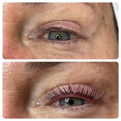 Karina Miller Aesthetics - Before and after keratin curl treatment and tinting. Obsessed