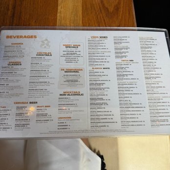 Bulla Gastrobar - Beverage menu - Spanish Near Me - Tampa, Florida