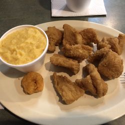 Billy's Place Seafood, Steak & More - 1/2 # Catfish with cheese grits. Had to take some home.