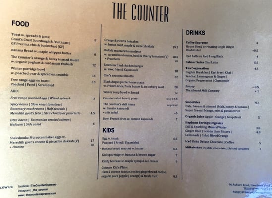 Menu photo 2 The Counter Hawthorn, VIC