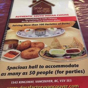 Dosa Factory - Brand new menus - Indian Near Me - Vancouver, British Columbia