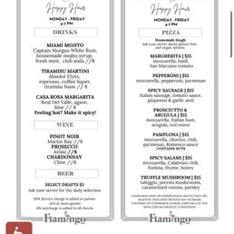 Happy hour menu