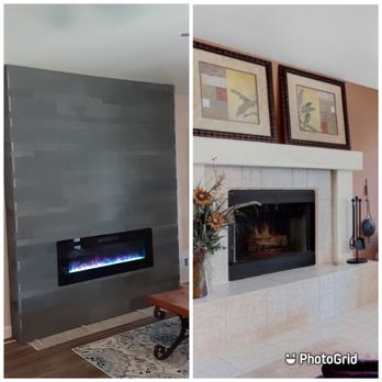 Response Crew - Before and after conversion of gas fire place to electrical fire place. - Handyman Near Me - Scottsdale, Arizona