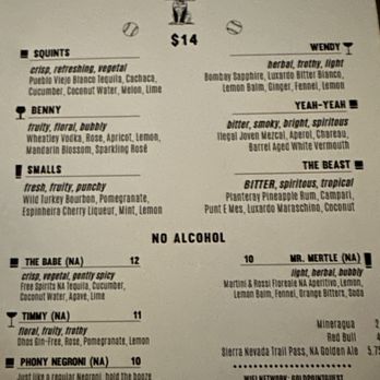 Gold Point - The Sandlot menu - Cocktail Bars Near Me - Denver, Colorado