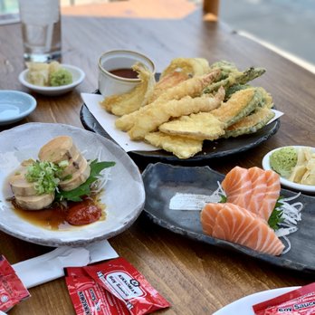 Amakara - Monkfish liver, tempura, salmon sashimi - Sushi Bars Near Me - Dublin, California