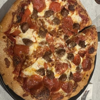 Barro's Pizza - Medium Thin Crust sausage and pepperoni. - Pizza Near Me - Mckinney, Texas Barro's Pizza - Medium Thin Crust sausage and pepperoni. - Pizza Near Me - Mckinney, Texas