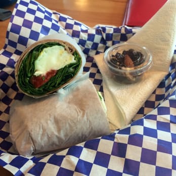Victory Coffee - breakfast wrap! egg white, spinach, tomato & feta w/ a side of chocolate + nuts - Coffee & Tea Near Me - Tampa, Florida Victory Coffee - breakfast wrap! egg white, spinach, tomato & feta w/ a side of chocolate + nuts - Coffee & Tea Near Me - Tampa, Florida