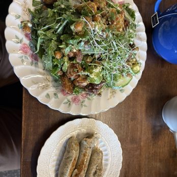 The Sweatered Hen - Roasted Cauliflower salad and a side of chicken sausage. - Breakfast & Brunch Near Me - Calgary, Alberta The Sweatered Hen - Roasted Cauliflower salad and a side of chicken sausage. - Breakfast & Brunch Near Me - Calgary, Alberta