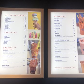 Que Rico - a menu for a smoothie shop - Desserts Near Me - Boulder, Colorado