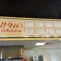 the menu on the wall
