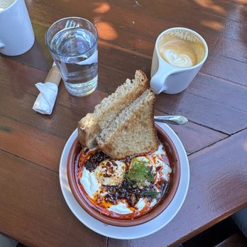 Sunflower Caffe - Turkish eggs was very flavorful and unique. And the wet breakfast burrito was delightful. - Coffee & Tea Near Me - Sonoma, California