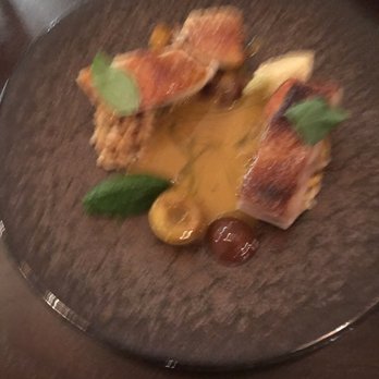 Eels - Roasted monkfish, kale and grilled quince - French Near Me - Paris, 75 Eels - Roasted monkfish, kale and grilled quince - French Near Me - Paris, 75