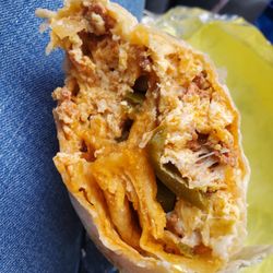 Pahua's Bakery & Pizza - Inside of breakfast burrito.