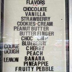 Powell's Dairy Freeze - Shake flavors menu